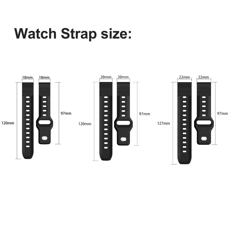 18mm Armor Silicone Watch Band(Black) - 18mm Bands by PMC TechLife | Online Shopping South Africa | PMC TechLife | Buy Now Pay Later Mobicred