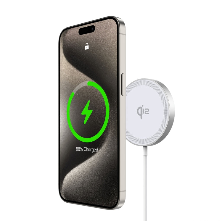 DUZZONA W18 15W Qi2 MagSafe Magnetic Suction Wireless Charger(White) - free shipping - PMC Jewellery - Order now!