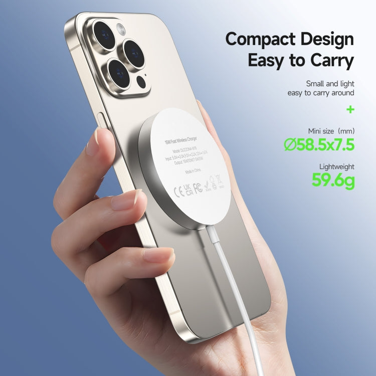 DUZZONA W18 15W Qi2 MagSafe Magnetic Suction Wireless Charger(White) - free shipping - PMC Jewellery - Order now!