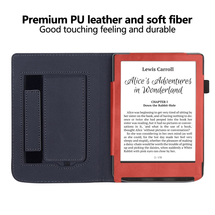 For Pocketbook Verse / Verse Pro Calfskin Leather Smart Tablet Case(Red) - Others by PMC TechLife | Online Shopping South Africa | PMC TechLife | Buy Now Pay Later Mobicred