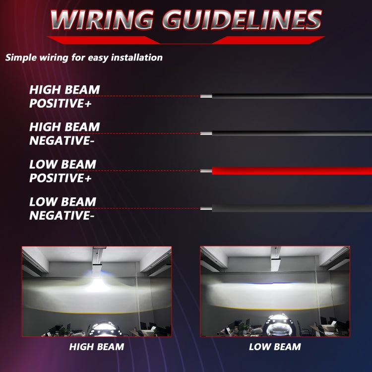 T01 1 Pair 3 inch Car Bifocal LED Lens Headlight, Left Driving (Black) - LED Headlamps by PMC TechLife | Online Shopping South Africa | PMC TechLife | Buy Now Pay Later Mobicred