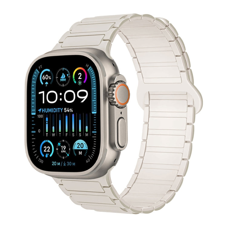 For Apple Watch Ultra 2 49mm I-Shaped Magnetic Silicone Watch Band(White Starlight) - Watch Bands by PMC TechLife | Online Shopping South Africa | PMC TechLife