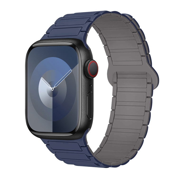 For Apple Watch Series 6 44mm I-Shaped Magnetic Silicone Watch Band(Indigo Gray) - Watch Bands by PMC TechLife | Online Shopping South Africa | PMC TechLife