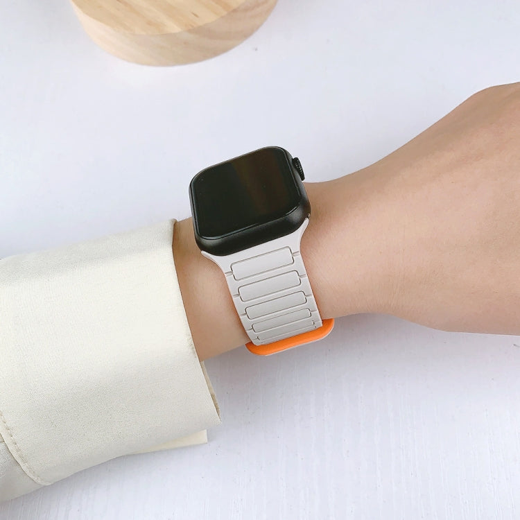 For Apple Watch SE 2022 44mm I-Shaped Magnetic Silicone Watch Band(Black Gray) - Watch Bands by PMC TechLife | Online Shopping South Africa | PMC TechLife