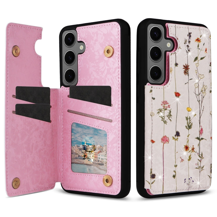 For Samsung Galaxy S25+ 5G Printed Double Buckle RFID Anti-theft Phone Case(Dried Flower World) - Galaxy S25+ 5G Cases by PMC TechLife | Online Shopping South Africa | PMC TechLife | Buy Now Pay Later Mobicred