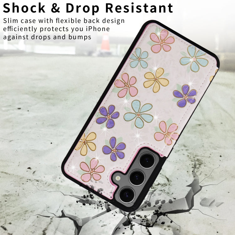 For Samsung Galaxy S25+ 5G Printed Double Buckle RFID Anti-theft Phone Case(Blossoming Flowers) - Galaxy S25+ 5G Cases by PMC Jewellery | Online Shopping South Africa | PMC Jewellery | Buy Now Pay Later Mobicred