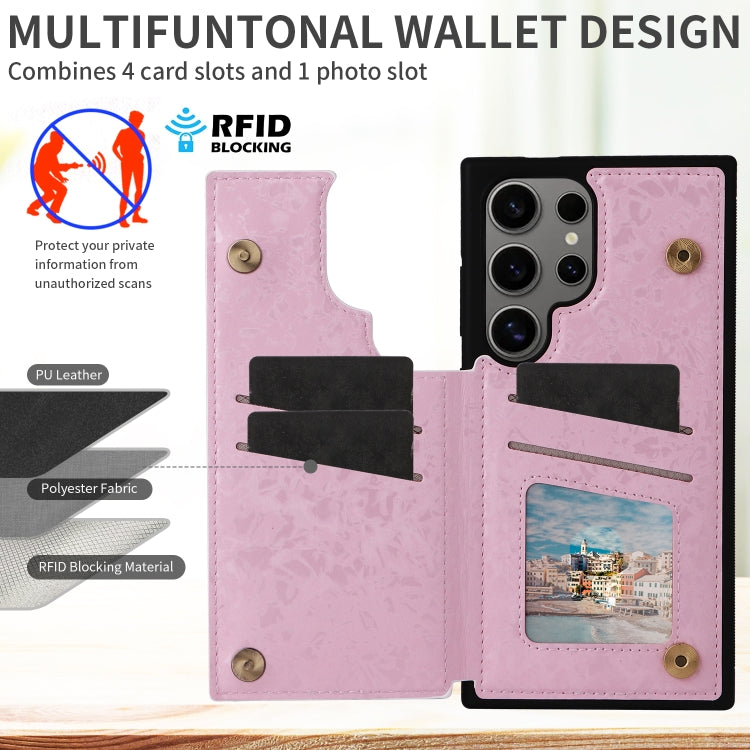 For Samsung Galaxy S25 Ultra 5G Printed Double Buckle RFID Anti-theft Phone Case(Dried Flower World) - Galaxy S25 Ultra 5G Cases by PMC TechLife | Online Shopping South Africa | PMC TechLife | Buy Now Pay Later Mobicred