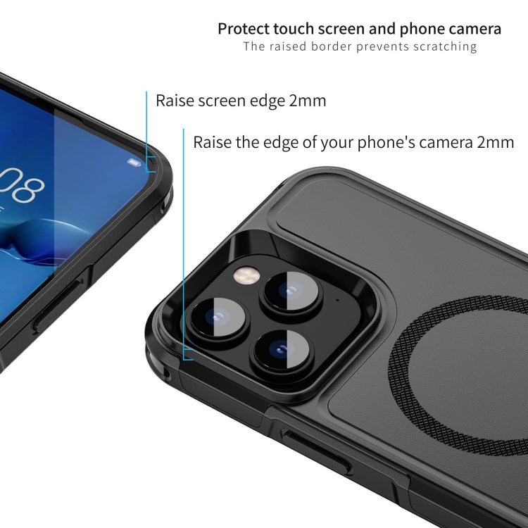 For iPhone 14 Pro Max RedPepper Armor Magsafe PC Hybrid TPU Phone Case(Black) - free shipping - PMc TechLife - Order now!