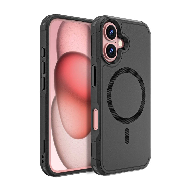 For iPhone 16 RedPepper Armor Magsafe PC Hybrid TPU Phone Case(Black) - free shipping - PMC TechLife - Order now!