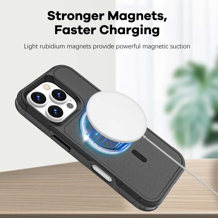 For iPhone 16 Pro RedPepper Armor Magsafe PC Hybrid TPU Phone Case(Black) - free shipping - PMC TechLife - Order now!