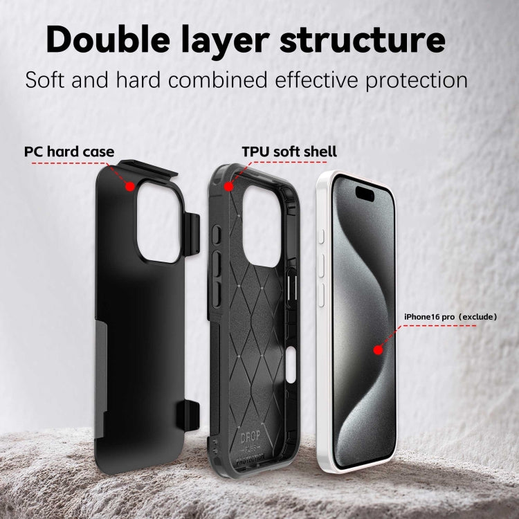 For iPhone 16 Pro RedPepper Armor Magsafe PC Hybrid TPU Phone Case(Black) - free shipping - PMC TechLife - Order now!