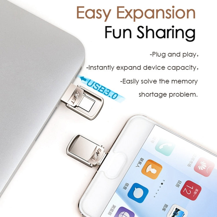 EAGET 64G USB 3.1 + Type-C / USB-C  Interface Metal Twister Flash U Disk, with Micro USB OTG Adapter - free shipping - PMC Jewellery - Order now!