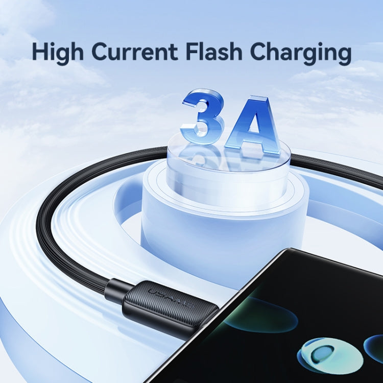 USAMS US-SJ698 USB to USB-C / Type-C 3A Striped Fast Charge Data Cable, Length:3m(Blue) - free shipping - PMc TechLife - Order now!