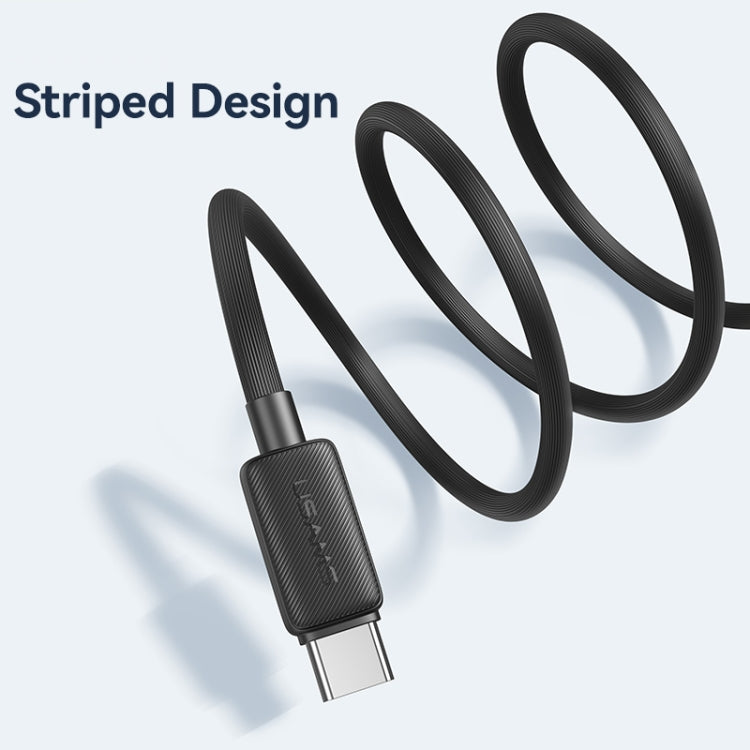 USAMS US-SJ698 USB to USB-C / Type-C 3A Striped Fast Charge Data Cable, Length:3m(Pink) - free shipping - PMc TechLife - Order now!