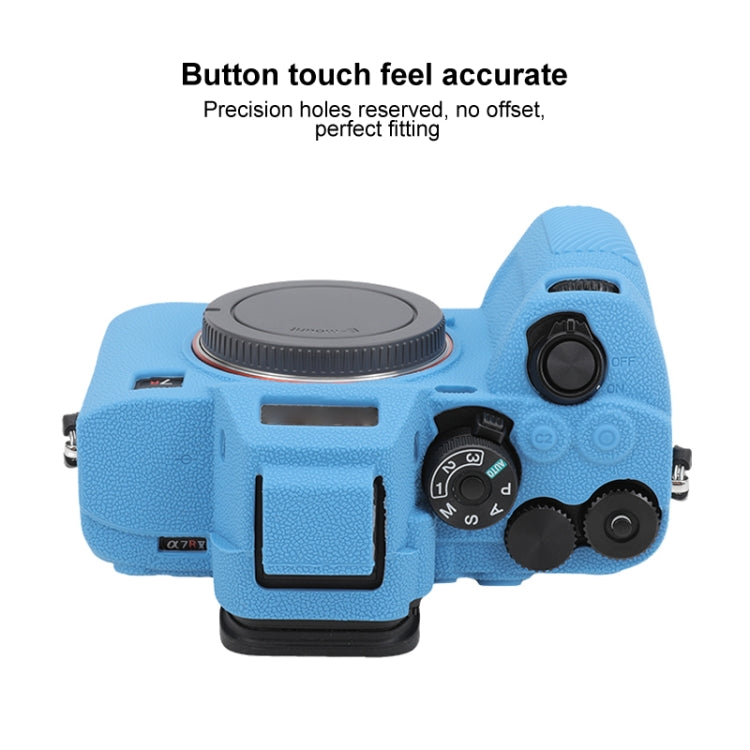 For Sony ILCE7RM5 / A7R5 Litchi Texture Soft Silicone Protective Case(Blue) - Protective Case by PMC TechLife | Online Shopping South Africa | PMC TechLife | Buy Now Pay Later Mobicred
