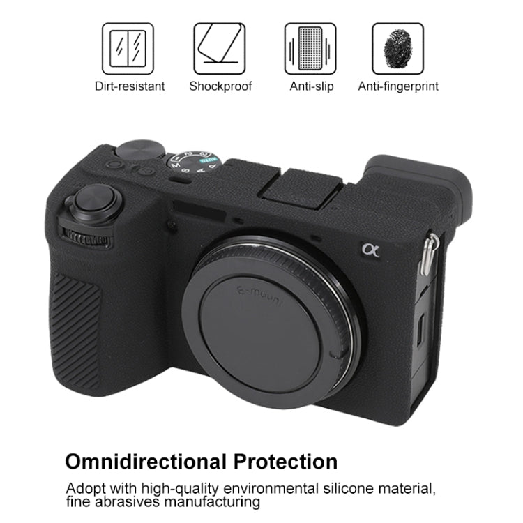 For Sony ILCE-6700 / A6700 Litchi Texture Soft Silicone Protective Case(Black) - Protective Case by PMC TechLife | Online Shopping South Africa | PMC TechLife | Buy Now Pay Later Mobicred