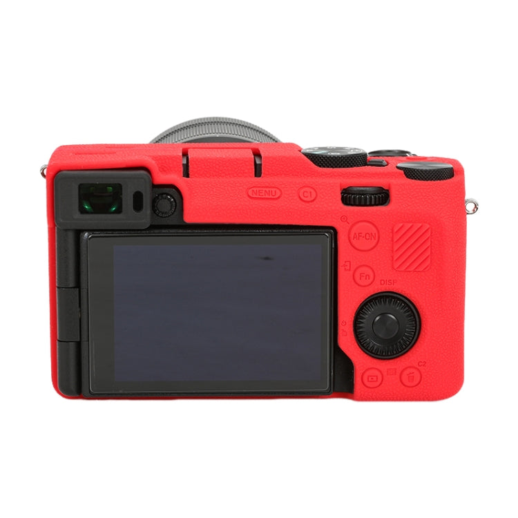 For Sony ILCE-7CM2 / A7C II / A7CR Litchi Texture Soft Silicone Protective Case(Red) - Protective Case by PMC TechLife | Online Shopping South Africa | PMC TechLife | Buy Now Pay Later Mobicred