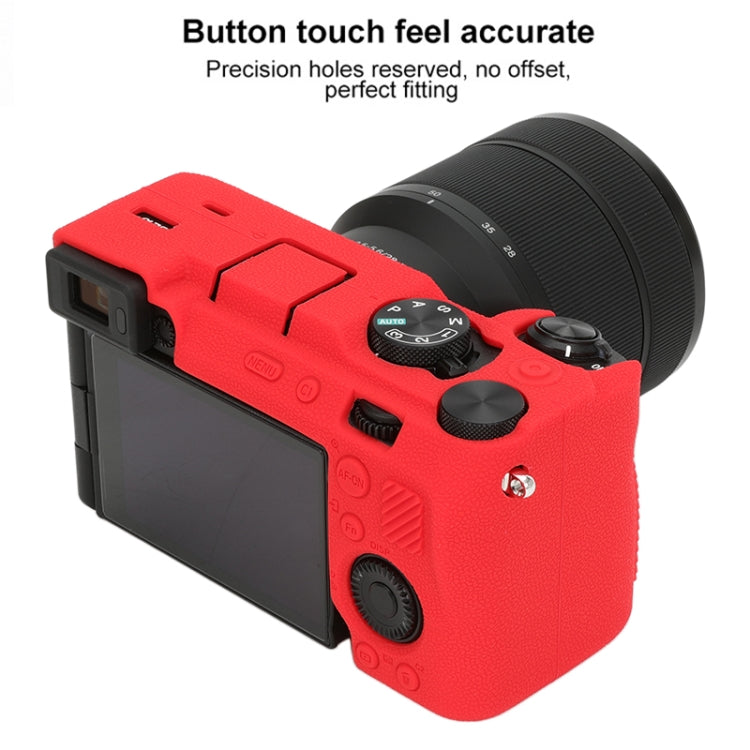 For Sony ILCE-7CM2 / A7C II / A7CR Litchi Texture Soft Silicone Protective Case(Red) - Protective Case by PMC TechLife | Online Shopping South Africa | PMC TechLife | Buy Now Pay Later Mobicred