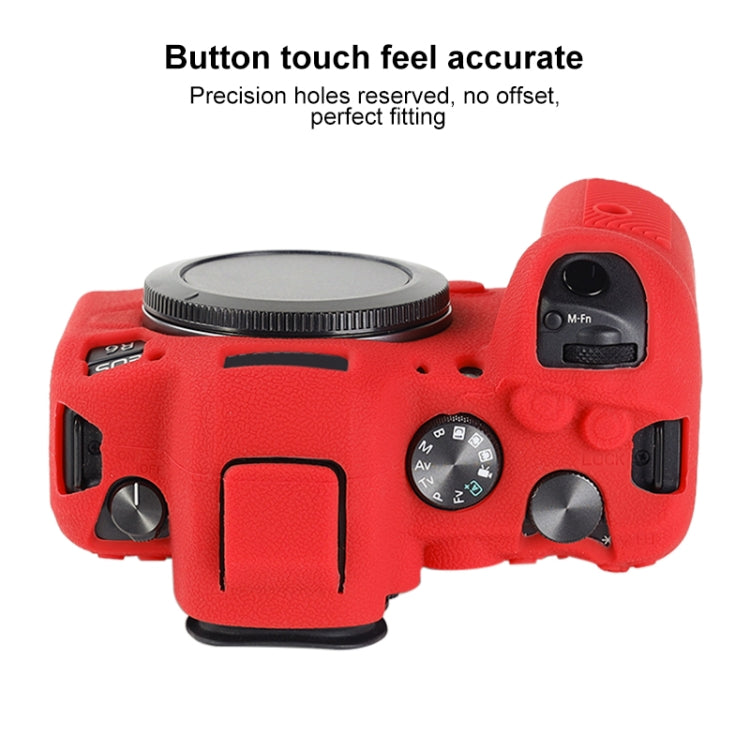 For Canon EOS R6 Mark II Litchi Texture Soft Silicone Protective Case(Red) - free shipping - PMC TechLife - Order now!