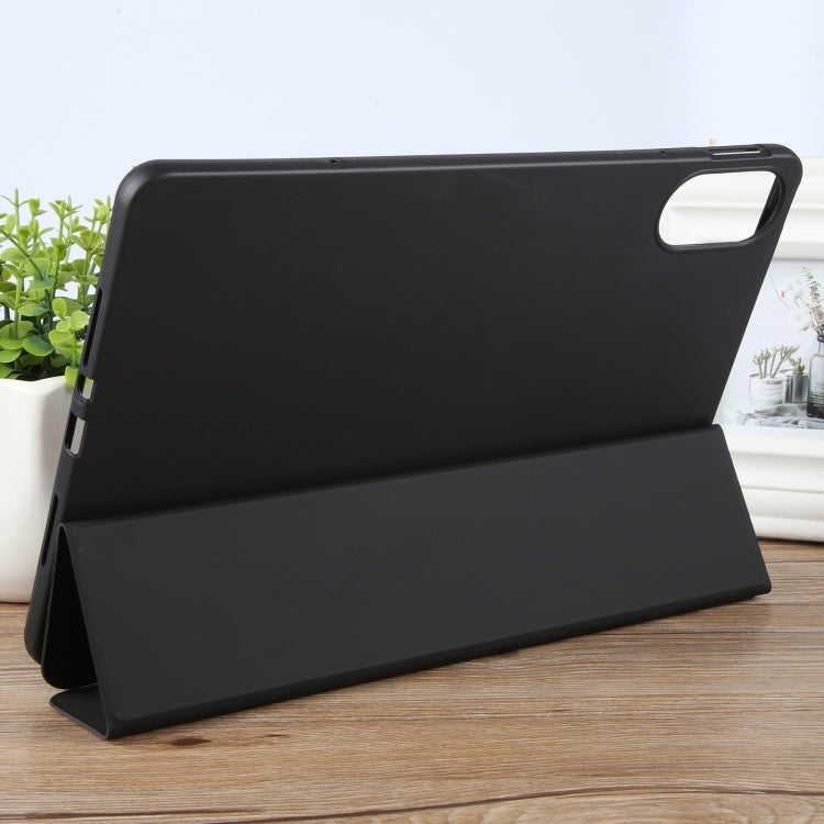 For Huawei MatePad SE 11 2024 Tri-fold Silicone Leather Tablet Case(Black) - free shipping - PMC Jewellery - Order now!