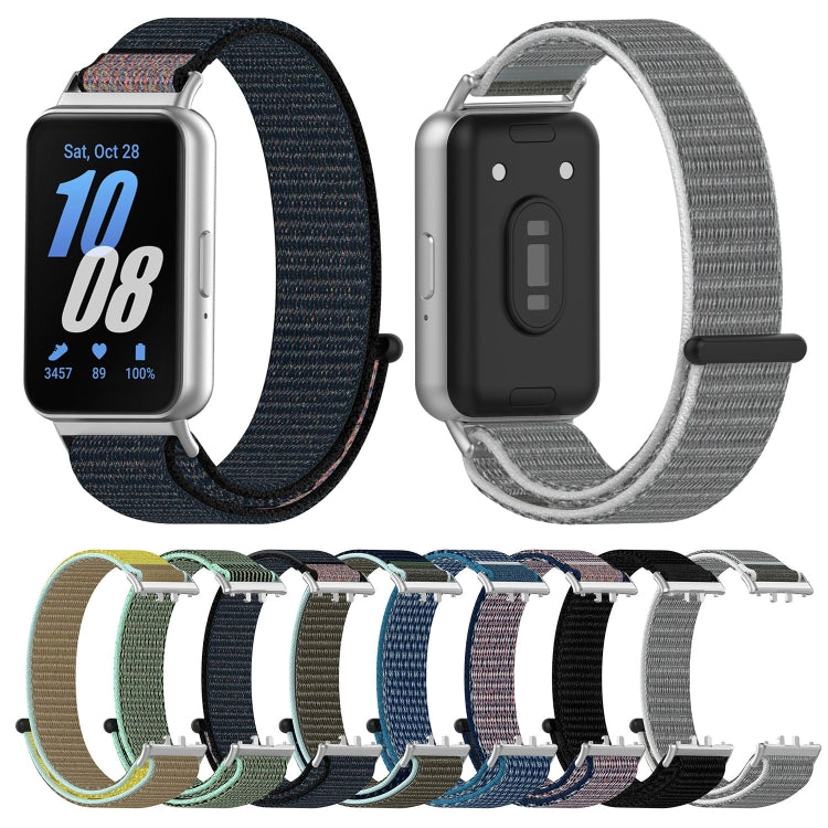 For Samsung Galaxy Fit 3 Nylon Loop Hook and Loop Fastener Watch Band(Black) - Watch Bands by PMC TechLife | Online Shopping South Africa | PMC TechLife