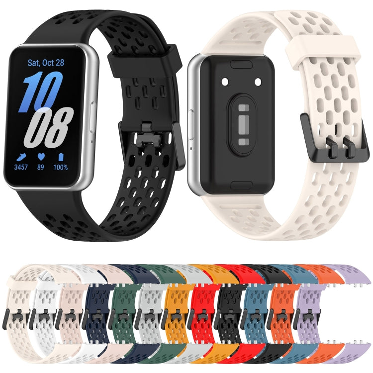 For Samsung Galaxy Fit 3 Hole Style Dual Buckle Silicone Watch Band(Purple) - Watch Bands by PMC TechLife | Online Shopping South Africa | PMC TechLife