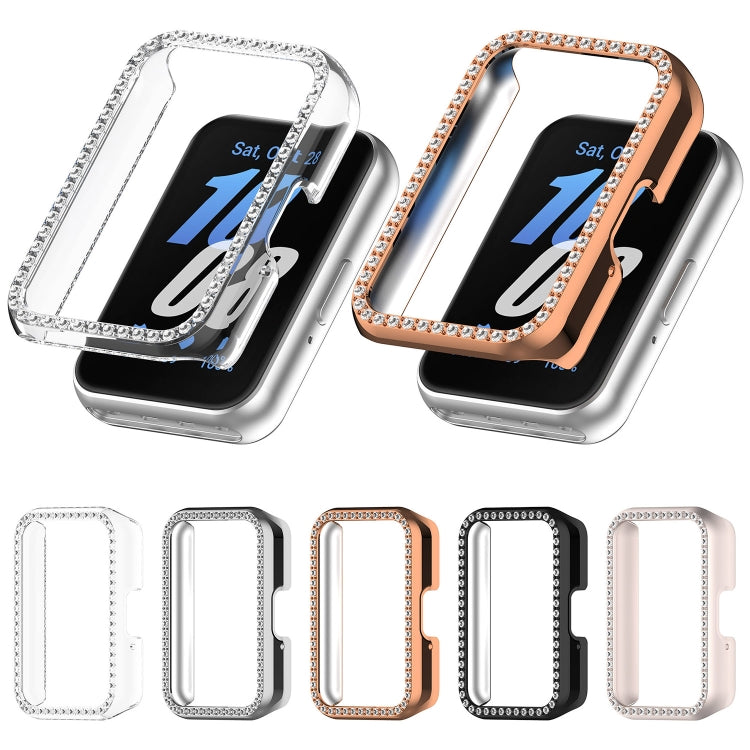 For Samsung Galaxy Fit 3 Diamond Half Pack Hollow PC Watch Protective Case(Rose Gold) - free shipping - PMC TechLife - Order now!