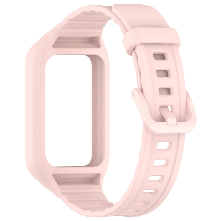 For Honor Band 9 Armor Integrated Silicone Watch Band(Light Pink) - Watch Bands by PMC TechLife | Online Shopping South Africa | PMC TechLife