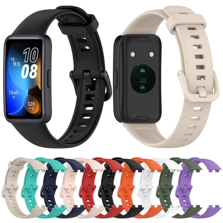 For Huawei Band 10 / 9 / 8 Solid Color Colorful Buckle Silicone Watch Band(Orange) - Watch Bands by PMC TechLife | Online Shopping South Africa | PMC TechLife | Buy Now Pay Later Mobicred