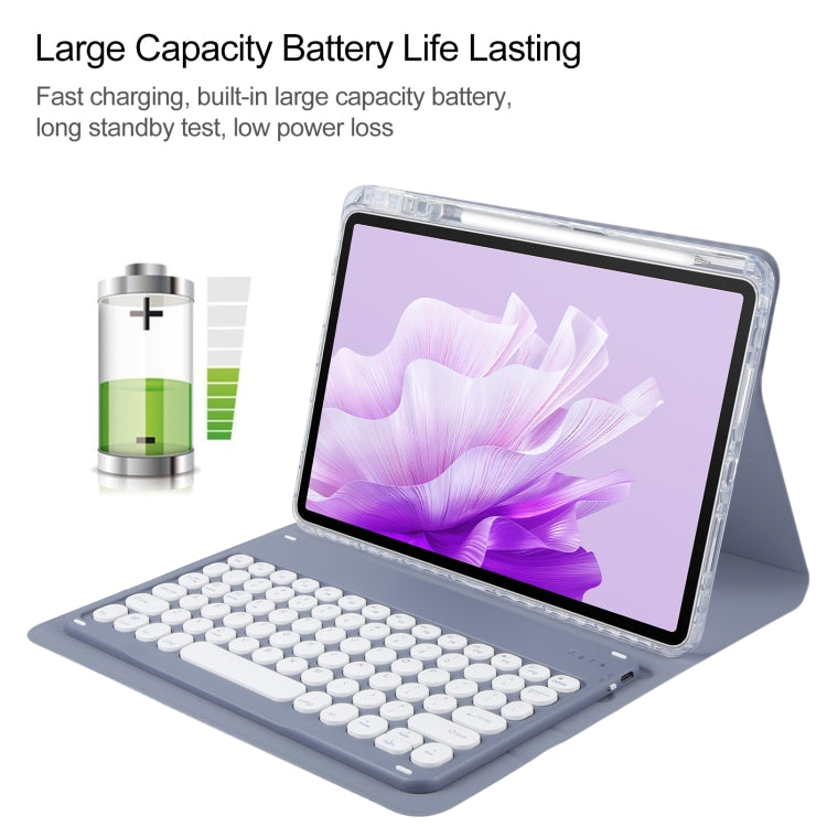 For Huawei MatePad Air 11.5 Round Button Bluetooth Keyboard Rotatable Holder Leather Case(Lavender Purple) - Huawei Keyboard by PMC TechLife | Online Shopping South Africa | PMC TechLife