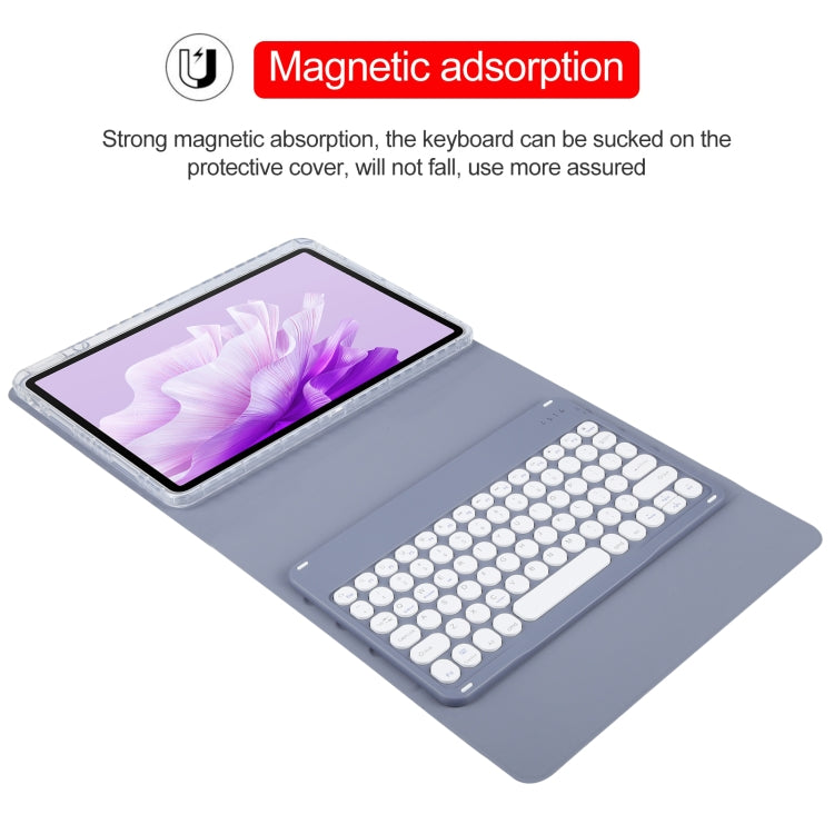 For Huawei MatePad Air 11.5 Round Button Bluetooth Keyboard Rotatable Holder Leather Case(Lavender Purple) - Huawei Keyboard by PMC TechLife | Online Shopping South Africa | PMC TechLife