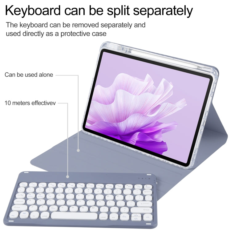 For Huawei MatePad Air 11.5 Round Button Bluetooth Keyboard Rotatable Holder Leather Case(Lavender Purple) - Huawei Keyboard by PMC TechLife | Online Shopping South Africa | PMC TechLife
