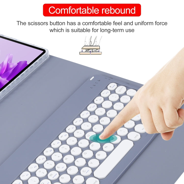 For Huawei MatePad Air 11.5 Round Button Bluetooth Keyboard Rotatable Holder Leather Case(Lavender Purple) - Huawei Keyboard by PMC TechLife | Online Shopping South Africa | PMC TechLife