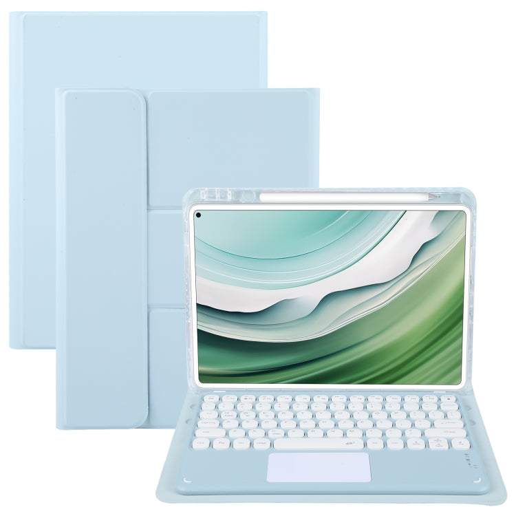 For Huawei MatePad Pro 11 2024 / 2022 Round Button Bluetooth Keyboard Rotatable Holder Leather Case with Touchpad(Sky Blue) - Huawei Keyboard by PMC TechLife | Online Shopping South Africa | PMC TechLife