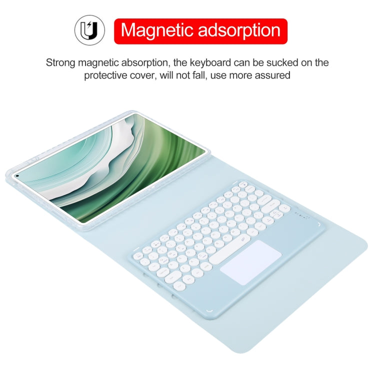 For Huawei MatePad Pro 11 2024 / 2022 Round Button Bluetooth Keyboard Rotatable Holder Leather Case with Touchpad(Sky Blue) - Huawei Keyboard by PMC TechLife | Online Shopping South Africa | PMC TechLife
