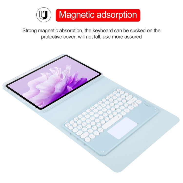 For Huawei MatePad Air 11.5 Round Button Bluetooth Keyboard Rotatable Holder Leather Case with Touchpad(Sky Blue) - Huawei Keyboard by PMC TechLife | Online Shopping South Africa | PMC TechLife
