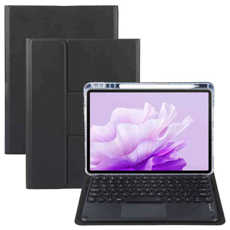 For Huawei MatePad Air 11.5 Round Button Bluetooth Keyboard Rotatable Holder Leather Case with Touchpad(Black) - Huawei Keyboard by PMC TechLife | Online Shopping South Africa | PMC TechLife | Buy Now Pay Later Mobicred