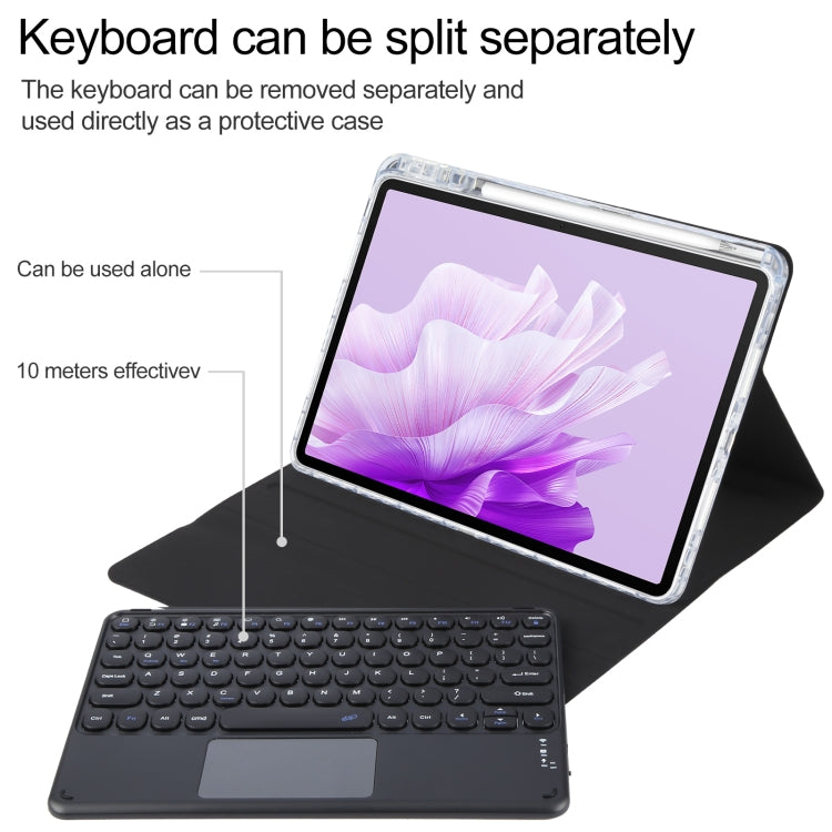 For Huawei MatePad Air 11.5 Round Button Bluetooth Keyboard Rotatable Holder Leather Case with Touchpad(Black) - Huawei Keyboard by PMC TechLife | Online Shopping South Africa | PMC TechLife | Buy Now Pay Later Mobicred