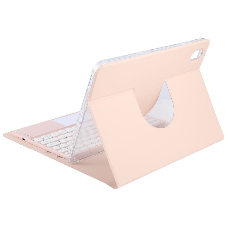 For Huawei MatePad 11 2023 / 2021 Round Button Bluetooth Keyboard Rotatable Holder Leather Case with Touchpad(Rose Gold) - Huawei Keyboard by PMC TechLife | Online Shopping South Africa | PMC TechLife