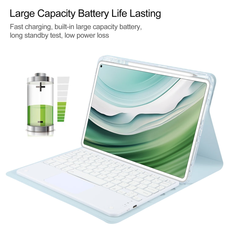 For Huawei MatePad Pro 11 2024 / 2022 Square Button Bluetooth Keyboard Rotatable Holder Leather Case with Touchpad(Sky Blue) - Huawei Keyboard by PMC TechLife | Online Shopping South Africa | PMC TechLife