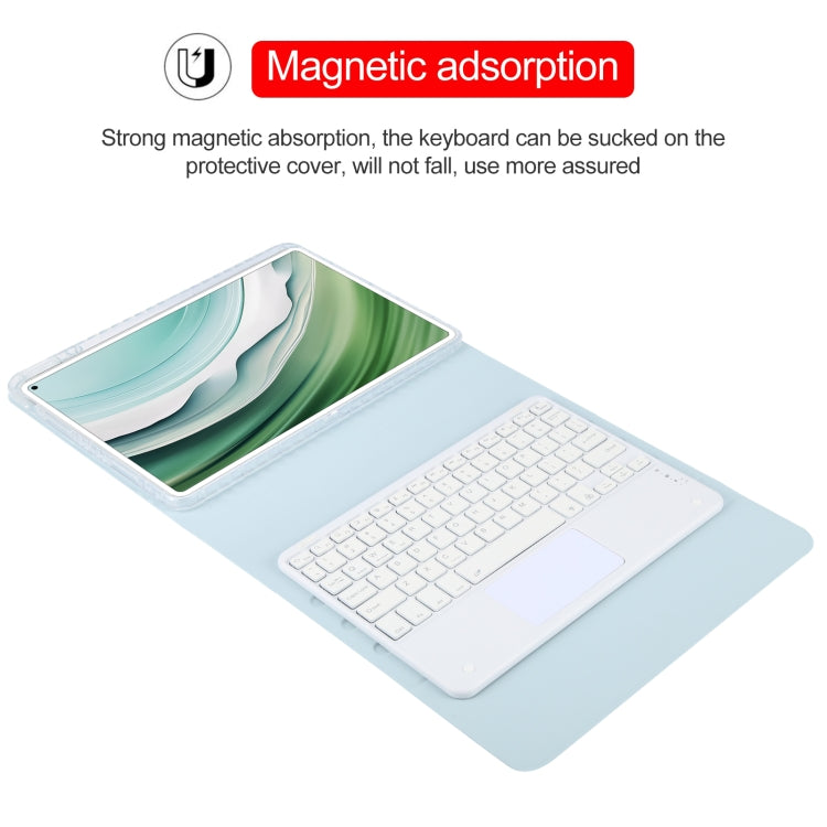 For Huawei MatePad Pro 11 2024 / 2022 Square Button Bluetooth Keyboard Rotatable Holder Leather Case with Touchpad(Sky Blue) - Huawei Keyboard by PMC TechLife | Online Shopping South Africa | PMC TechLife