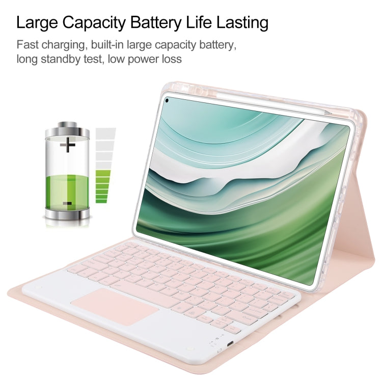 For Huawei MatePad Pro 11 2024 / 2022 Square Button Bluetooth Keyboard Rotatable Holder Leather Case with Touchpad(Rose Gold) - Huawei Keyboard by PMC TechLife | Online Shopping South Africa | PMC TechLife