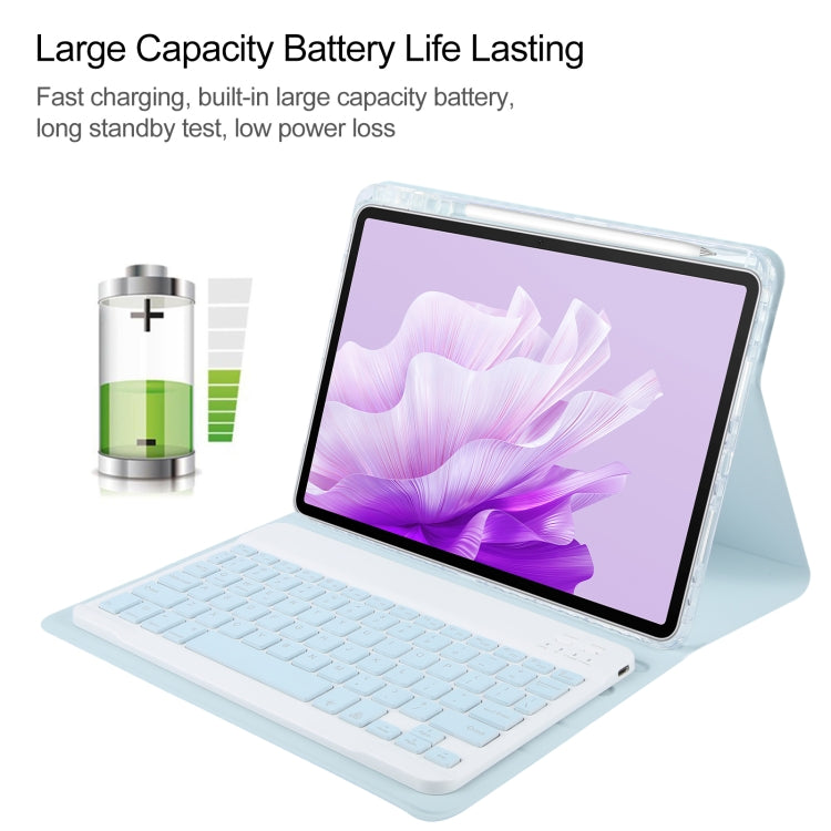 For Huawei MatePad Air 11.5 Square Button Backlight Bluetooth Keyboard Rotatable Holder Leather Case(Sky Blue) - Huawei Keyboard by PMC TechLife | Online Shopping South Africa | PMC TechLife