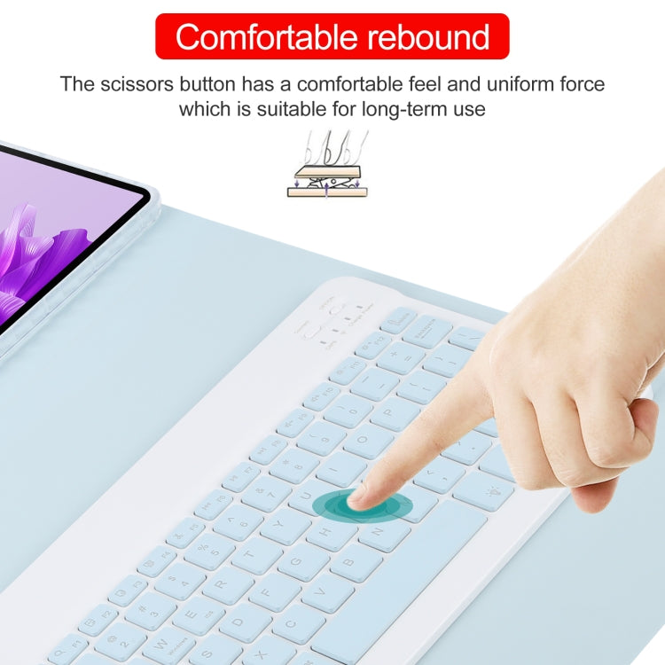 For Huawei MatePad Air 11.5 Square Button Backlight Bluetooth Keyboard Rotatable Holder Leather Case(Sky Blue) - Huawei Keyboard by PMC TechLife | Online Shopping South Africa | PMC TechLife