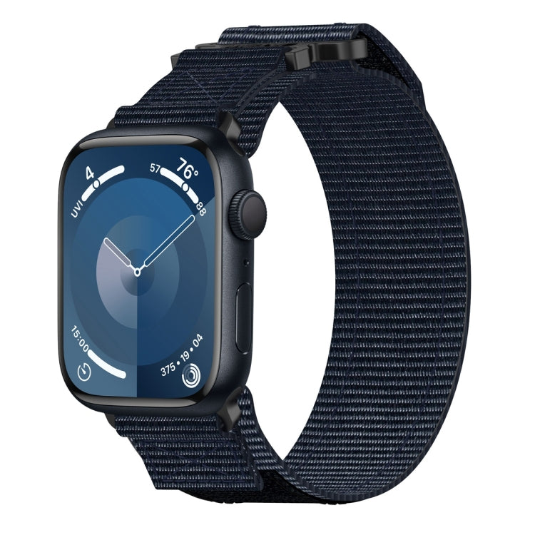 For Apple Watch Series 9 41mm Nylon Hook And Loop Fastener Watch Band(Blue) - Watch Bands by PMC TechLife | Online Shopping South Africa | PMC TechLife | Buy Now Pay Later Mobicred