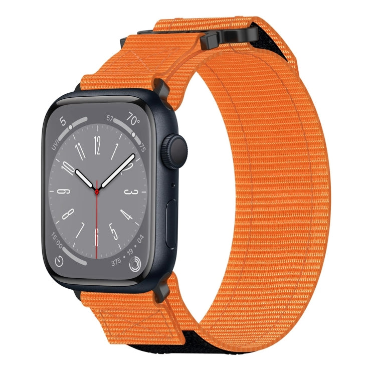 For Apple Watch Series 8 45mm Nylon Hook And Loop Fastener Watch Band(Orange) - Watch Bands by PMC TechLife | Online Shopping South Africa | PMC TechLife | Buy Now Pay Later Mobicred