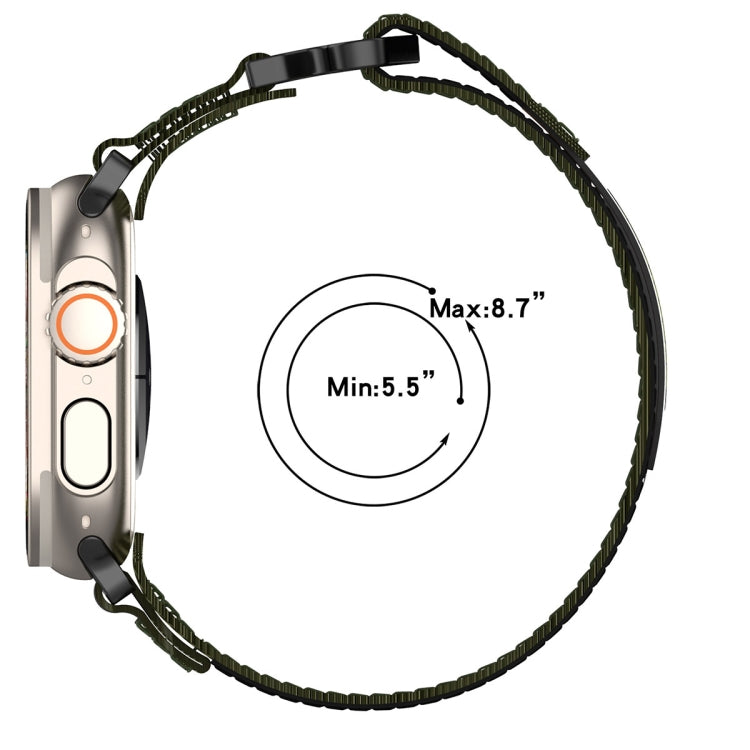 For Apple Watch Series 8 45mm Nylon Hook And Loop Fastener Watch Band(Army Green) - free shipping - PMC TechLife - Order now!