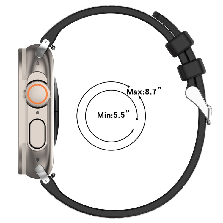 For Apple Watch SE 2023 44mm Ordinary Buckle Hybrid Nylon Braid Silicone Watch Band(Midnight Blue) - Watch Bands by PMC TechLife | Online Shopping South Africa | PMC TechLife