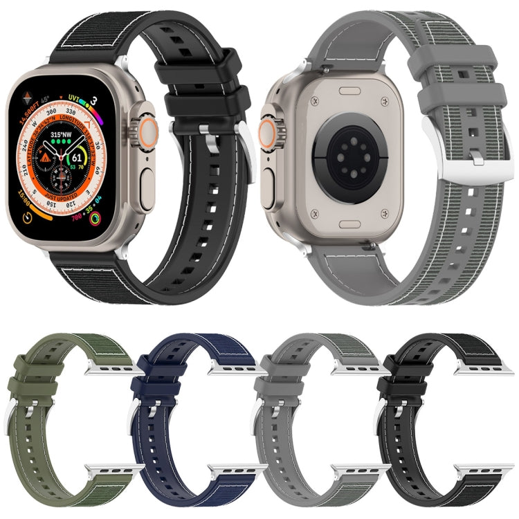 For Apple Watch Series 5 40mm Official Buckle Hybrid Nylon Braid Silicone Watch Band(Green) - Watch Bands by PMC TechLife | Online Shopping South Africa | PMC TechLife