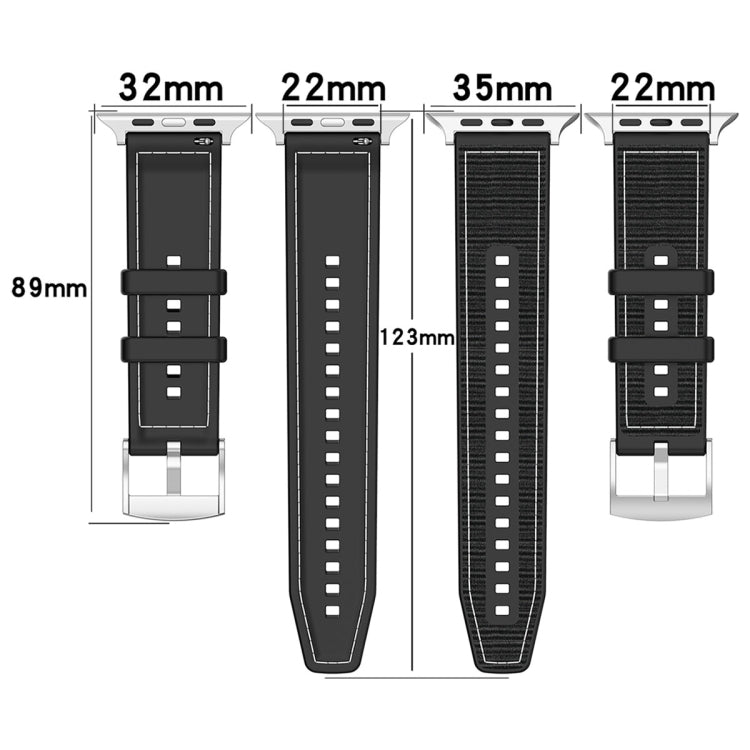 For Apple Watch Ultra 49mm Official Buckle Hybrid Nylon Braid Silicone Watch Band(Black) - Watch Bands by PMC TechLife | Online Shopping South Africa | PMC TechLife